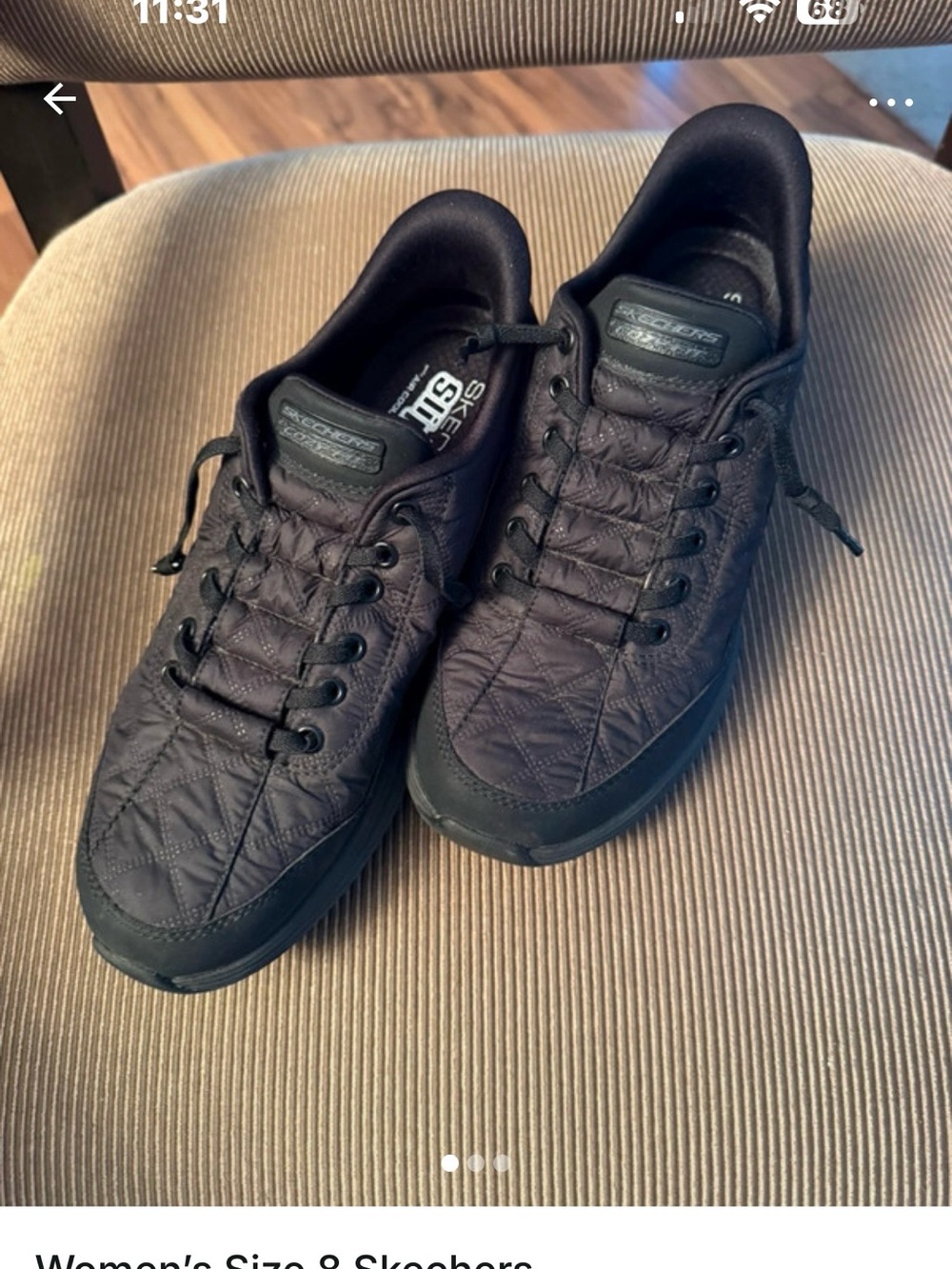 Skechers Quilted Black Low-Top Sneakers